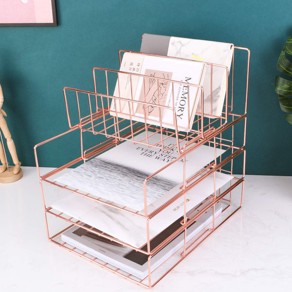 Inbox Zero Paper Tray, 3Tier Stackable File Trays Plus Letter Holder